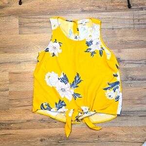 Small Petites Loft Brand yellow floral tank